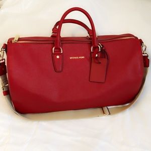 Red Michael Kors Duffle Bag
